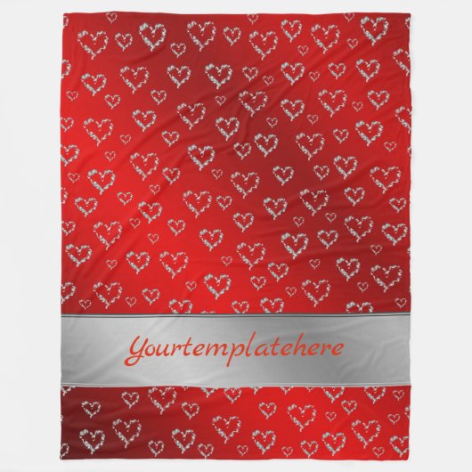 hart, liefde, metaal, metaal, valentijn, romantisc fleece deken (Voorkant)