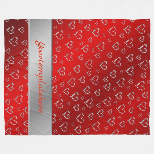 hart, liefde, metaal, metaal, valentijn, romantisc fleece deken (Voorkant (Horizontaal))