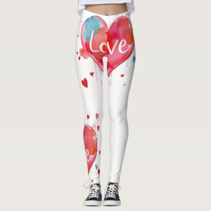 Hart Liefde Moderne Aquarel Kunstzinnige Valentijn Leggings