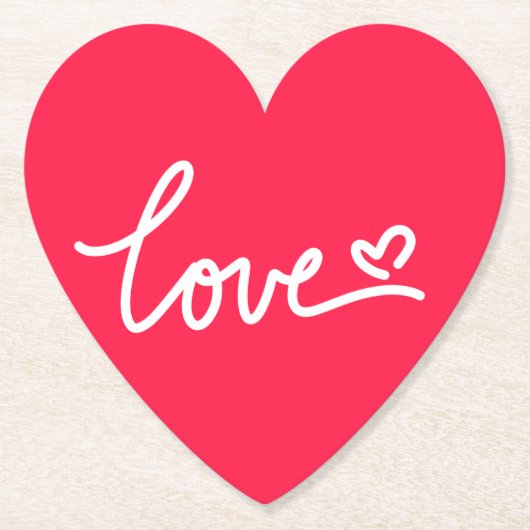 Hart liefde onderzetter bruiloft gunsten (Voorkant)