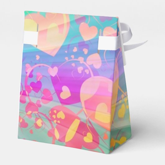 Hart Liefde Patroon Pastel Design Bedankdoosjes (Achterkant)