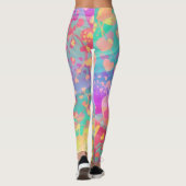 Hart Liefde Patroon Pastel Design Leggings (Achterkant)