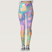Hart Liefde Patroon Pastel Design Leggings (Voorkant)