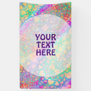 Hart Liefde Patroon Pastel Design Spandoek