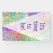 Hart Liefde Patroon Pastel Design Spandoek (Horizontaal)