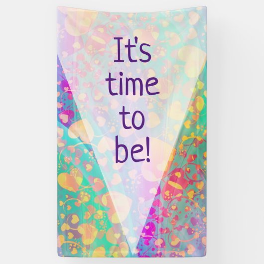 Hart Liefde Patroon Pastel Design Spandoek (Verticaal)