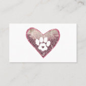 Hart Liefde Quartz Pet Sitter Grooming Paw Visitekaartje (Achterkant)