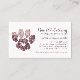 Hart Liefde Quartz Pet Sitter Grooming Paw Visitekaartje