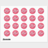 Hart Liefde Ronde Stickers (Vel)