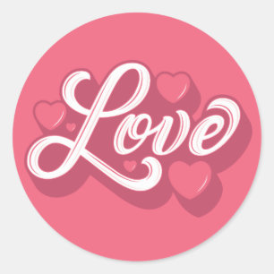 Hart Liefde Ronde Stickers