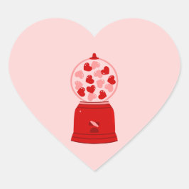 hart liefde valentijn kauwgomautomaat kauwgom ball sticker
