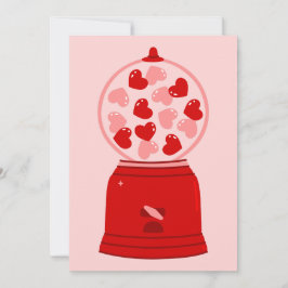 hart liefde valentijns gum machine gomballen feestdagenkaart