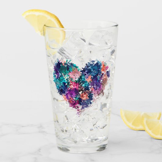 Hart, liefde, veelhoekig glas (Voorkant ijs)
