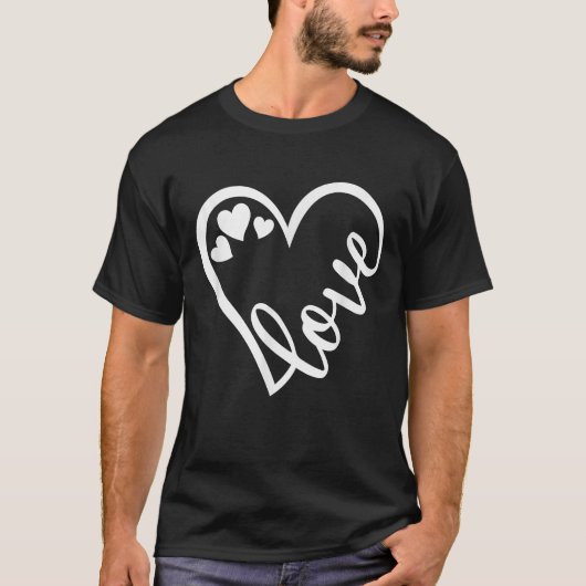 Hart, Liefde, Vrouwen & Meisjes Valentijn_s Dag T-shirt (Voorkant)