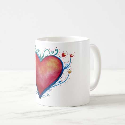 Hart Liefde Wit 11 oz Classic Mok (Voorkant rechts)