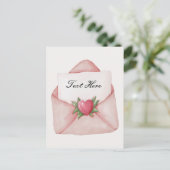 Hart liefdesbrief aangepaste tekst briefkaart (Staand voorkant)