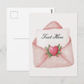 Hart liefdesbrief aangepaste tekst briefkaart (Voorkant / Achterkant)