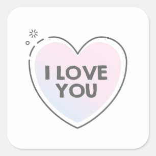 Hart lijst en ik hou van je tekst vierkante sticker