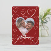 Hart Lijst Happy Valentijnsdag Cadeau Kaart (Staand voorkant)