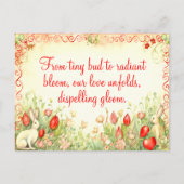  HART LIJST LIEFDE QUOTE KONIJN EN BLOEMEN FEESTDAGENKAART (Voorkant)