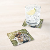 Hart Lijst Modern Monogram Foto Kartonnen Onderzetters (Insitu)