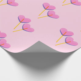 Hart Lillipop Roze Cadeau Cadeaupapier