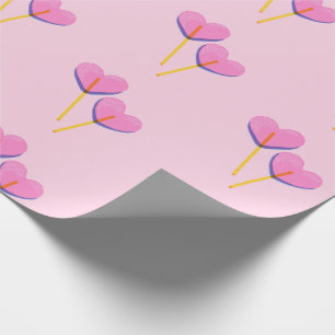Hart Lillipop Roze Cadeau Cadeaupapier