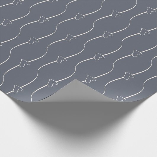 Hart Link, Creme op Fleet Grey Wrapping Paper Cadeaupapier (Hoek)