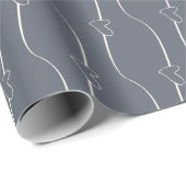 Hart Link, Creme op Fleet Grey Wrapping Paper Cadeaupapier (Rol Hoek)