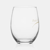 Hart Link Gold Bruiloft Jubileum Verloving Wijnglas Zonder Voet (Rechts)