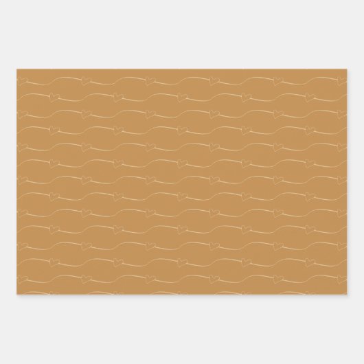 Hart Link Gouden Bruiloft Verloving Inpakpapier Vel (Voorkant 3)