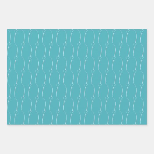 Hart Link Lichtgrijs Verdigris Bruiloft Verloving Inpakpapier Vel (Voorkant)