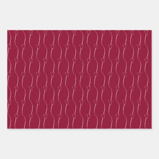 Hart Link Wijn Rood Bruiloft Verloving Inpakpapier Vel (Voorkant)