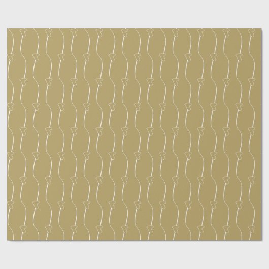 Hart Links Antiek Goud en Wit Bruiloft Cadeaupapier (Vlak)