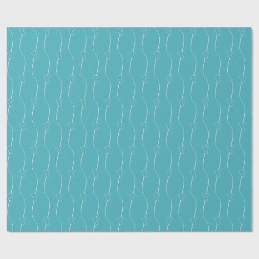 Hart Links Patroon Licht Grijs, Verdigris Wedding Cadeaupapier (Vlak)