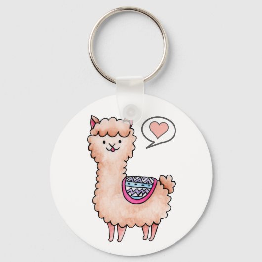 Hart Llama Sleutelhanger (Voorkant)