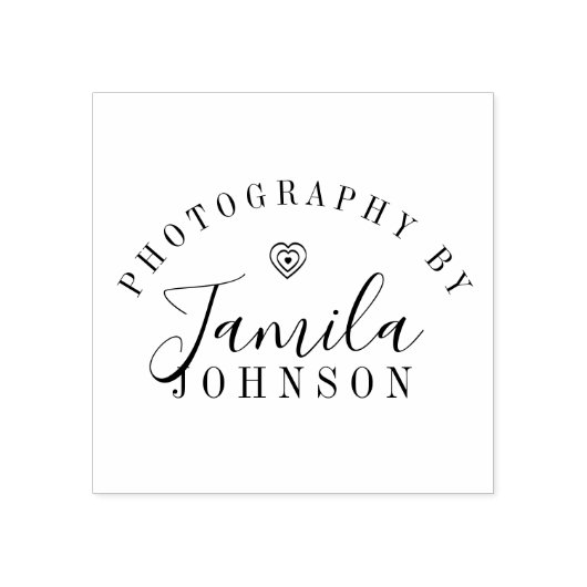 Hart Logo Fotografie Kunstenaar Studio Rubberstempel (Afrduk)