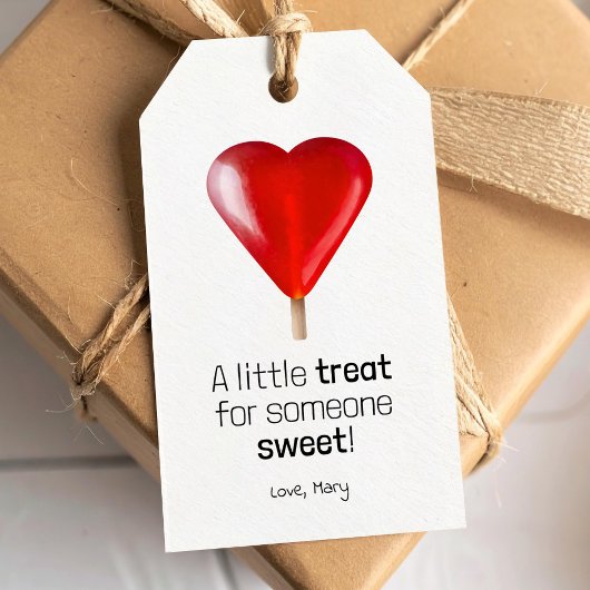 Hart Lollipop rood Valentijnse kleine lieve trakt Cadeaulabel
