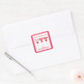 Hart Lollipops Gepersonaliseerde Valentijns Sticke Vierkante Sticker (Envelop)