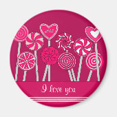 Hart Lollypop Designmagneet Magneet (Voorkant)