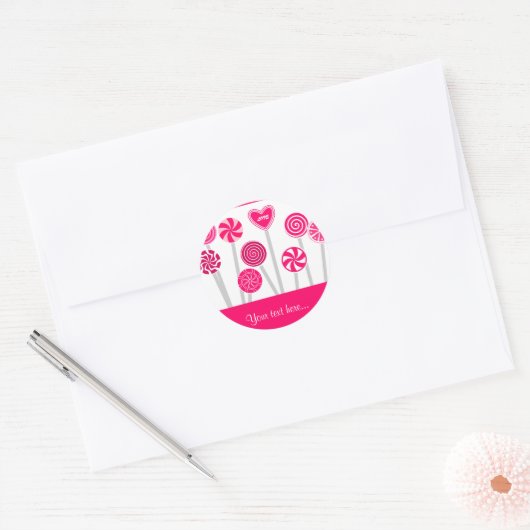 Hart Lollypoppen Ontwerp Sticker (Envelop)