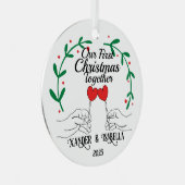 Hart lolly's eerste kerst samen metalen ornament (Voorkant Rechts)