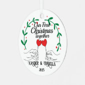 Hart lolly's eerste kerst samen metalen ornament (Voorkant links)