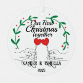 Hart lolly's eerste kerst samen metalen ornament (Voorkant)