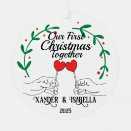 Hart lolly's eerste kerst samen metalen ornament