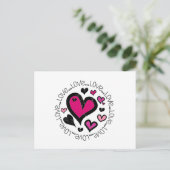 Hart Love Love Briefkaart (Staand voorkant)