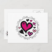 Hart Love Love Briefkaart (Voorkant / Achterkant)