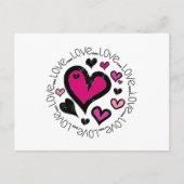 Hart Love Love Briefkaart (Voorkant)