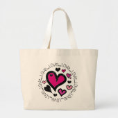 Hart Love Love Love Grote Tote Bag (Voorkant)