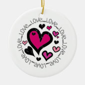 Hart Love Love Love Keramisch Ornament (Voorkant)
